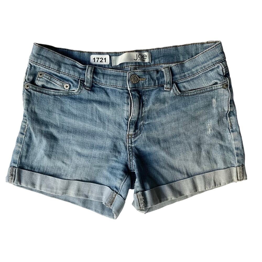 Joe Fresh Women’s Jeans Light Waxed Denim Shorts size 2, Blue